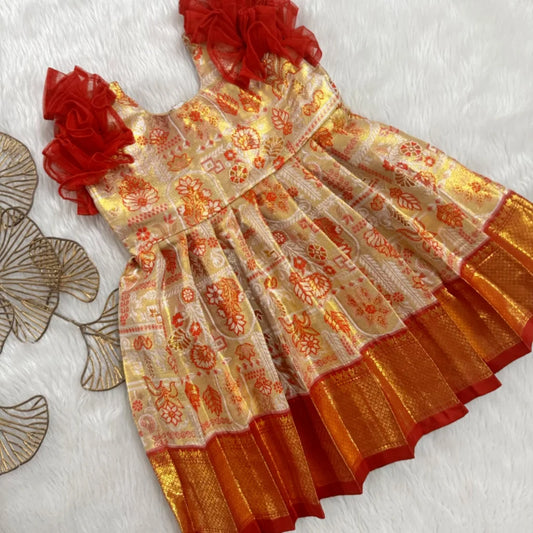 Ruffle frock RED