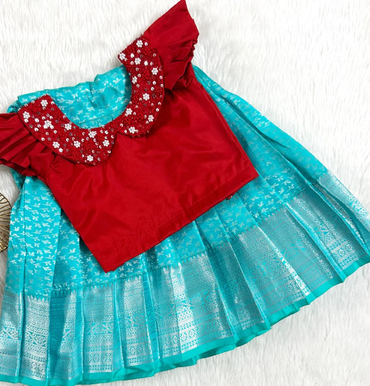 "Royal Spark - Red & Teal Silk"