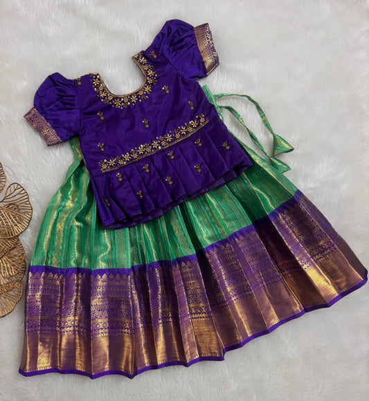 Traditional pattu pavadai set