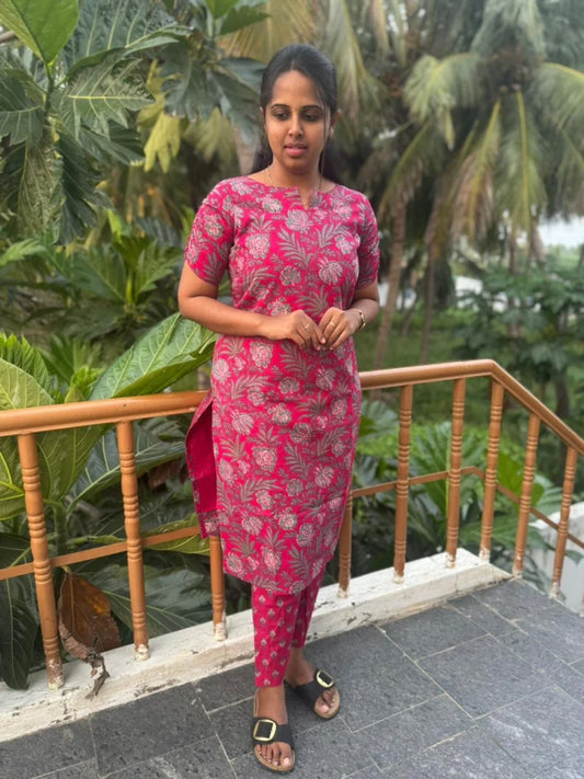 Cotton co-ord pink