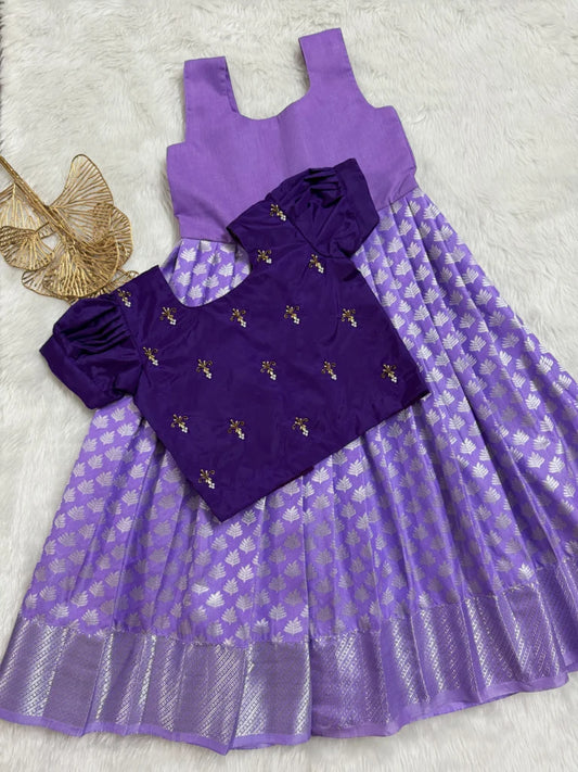 Elegant Purple Banarasi Lehenga