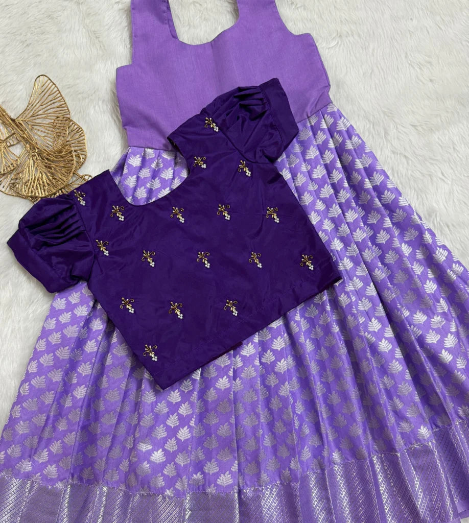 Elegant Purple Banarasi Lehenga