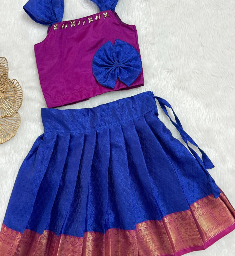 Blue and Pink Pavadai Sattai