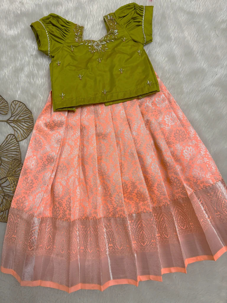 olive Green&Peach