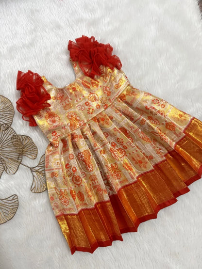 Ruffle frock RED