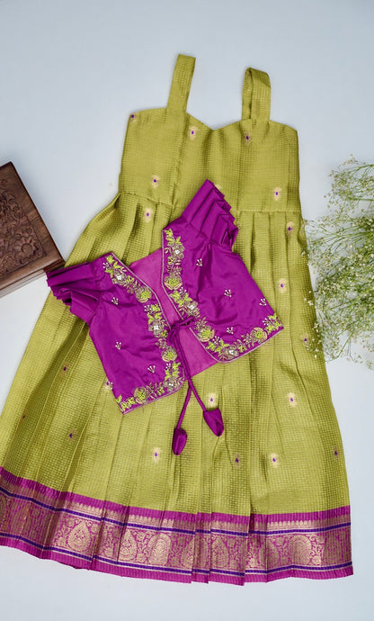 Saanvi - Lime green elegance