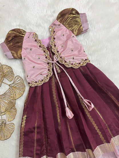 Maroon and Pink frock