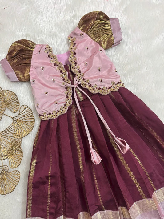 Maroon and Pink frock