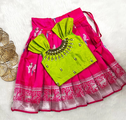 Graceful Parrot Motif Lehenga Set