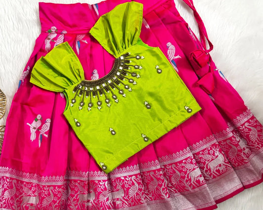 Graceful Parrot Motif Lehenga Set