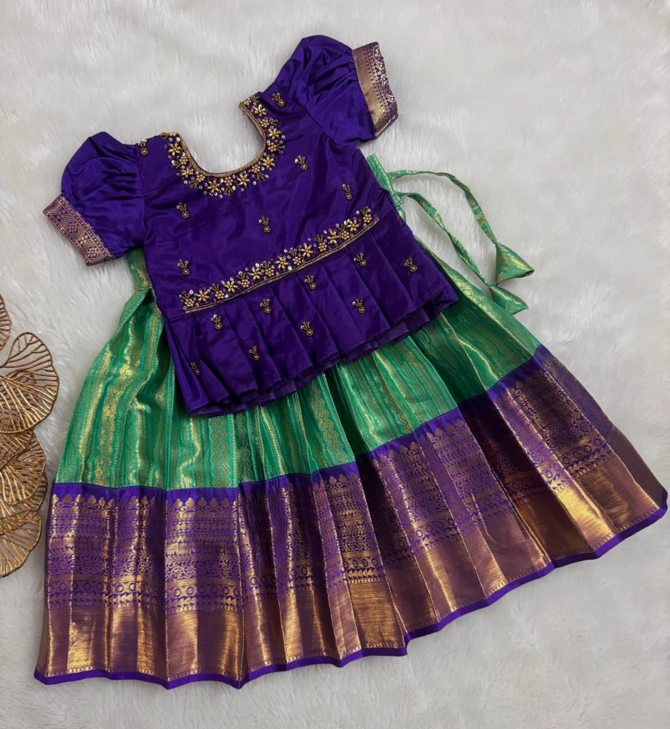 Traditional pattu pavadai set