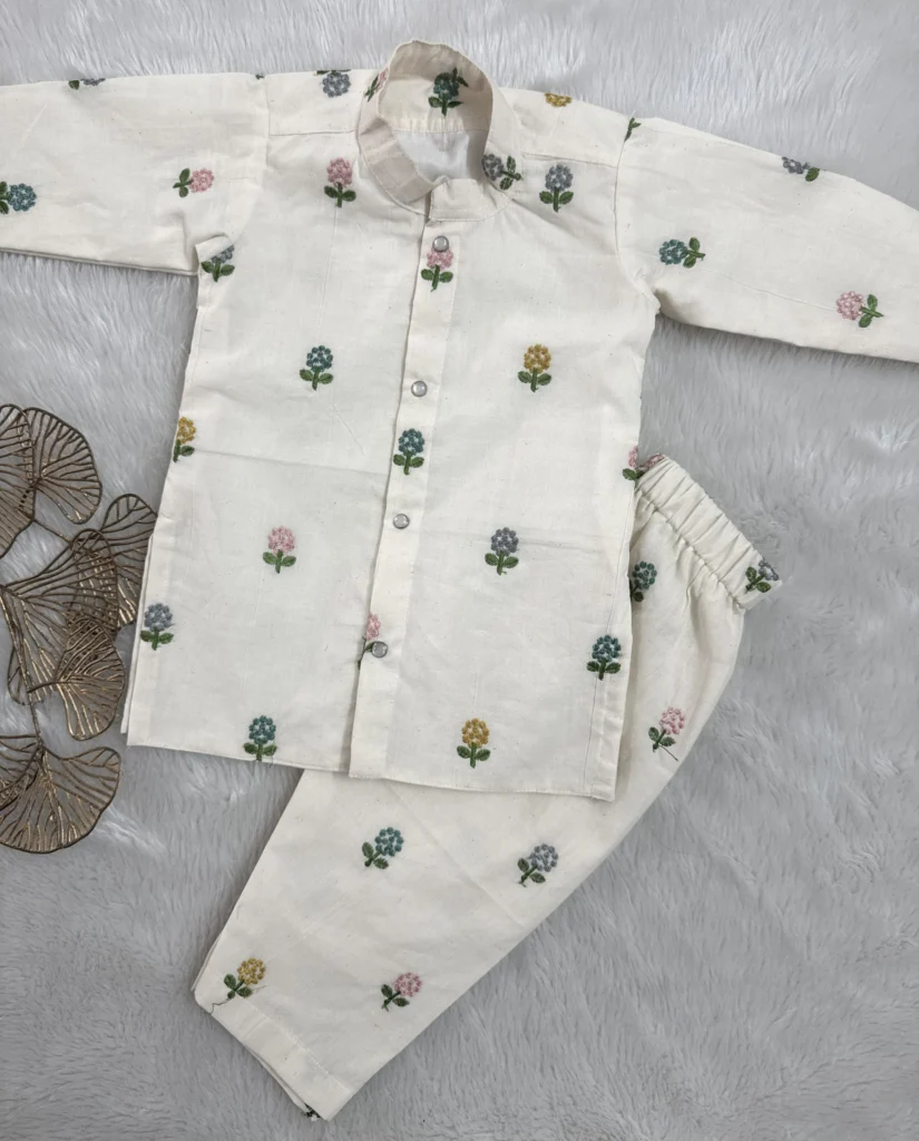 Classic Floral Kids Kurta Set