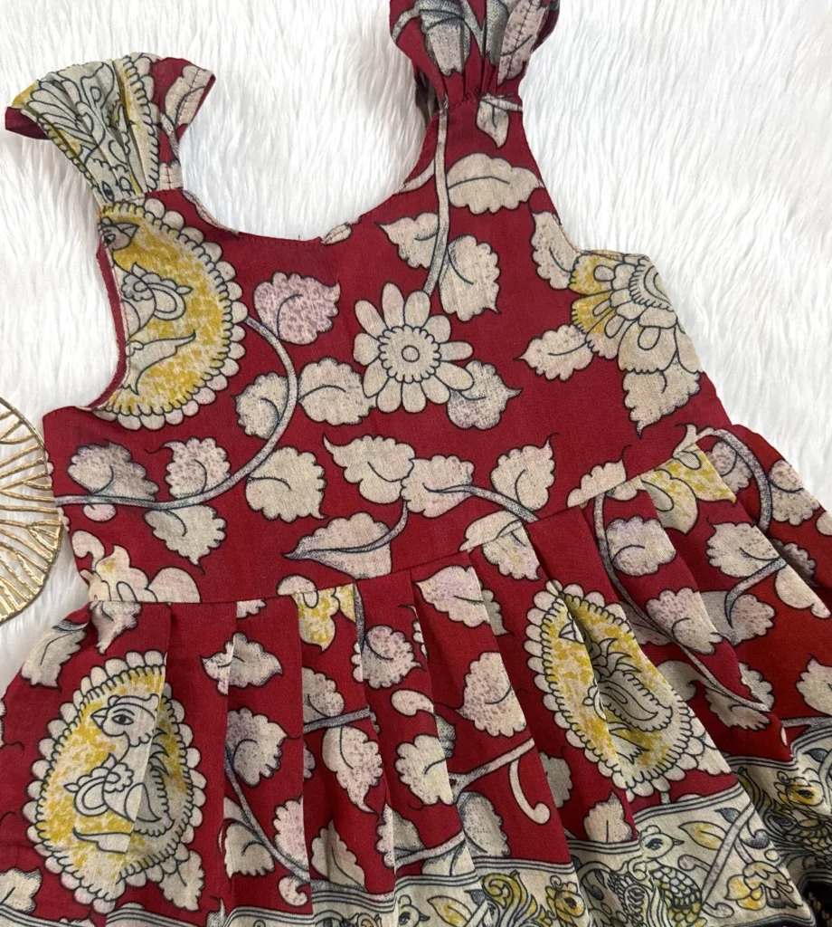 Red Kalamkari Frock - Image 3