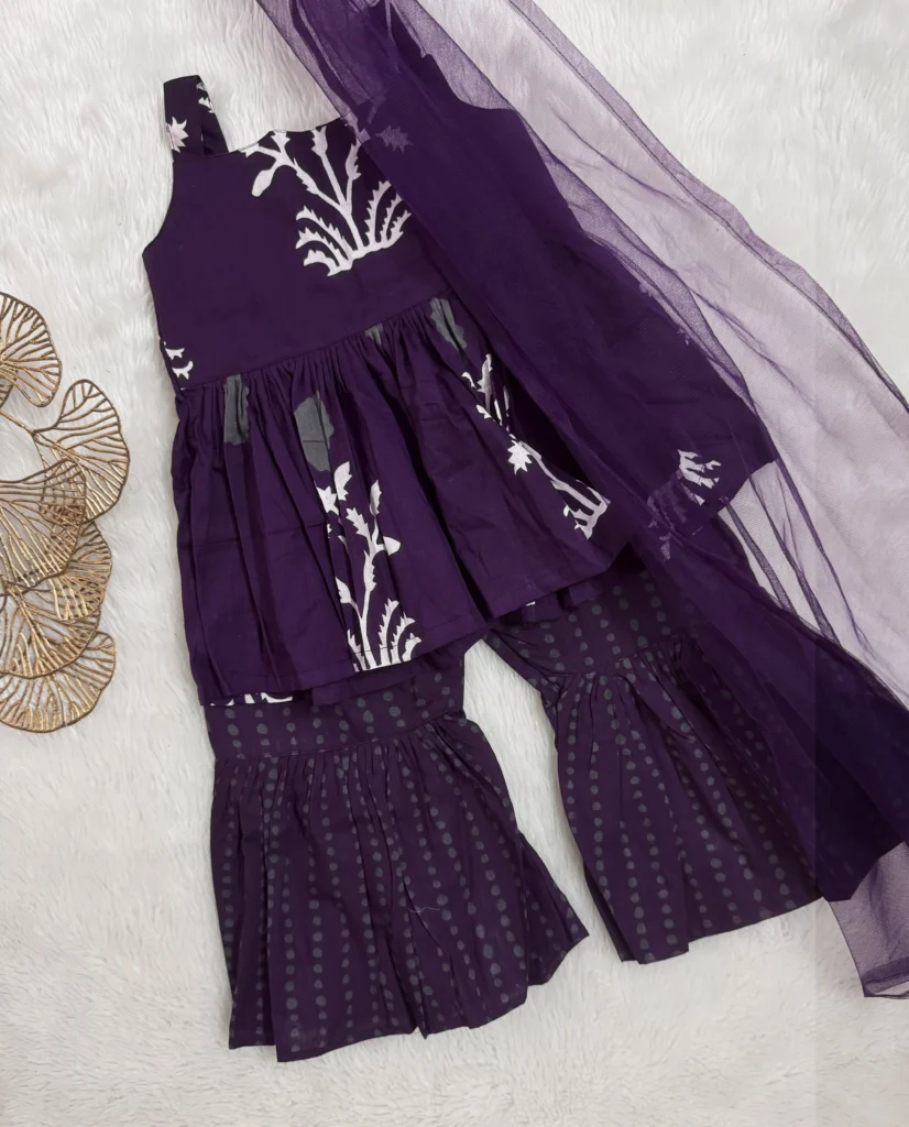 "Elegant Purple Shahara set"